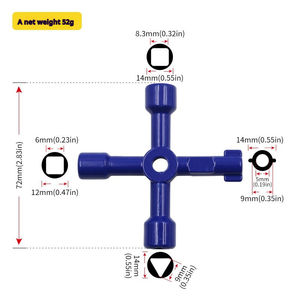 4 Way Universal Accessories <b>Square</b> Train Cabinet Carbon Steel Cross Switch <b>Key</b> Wrench Triangle Elevator DIY OEM Industrial - Product Image 4