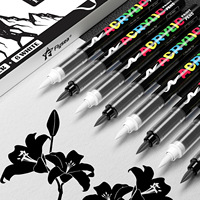 Marqueur de peinture acrylique à pointe souple noir et blanc Flysea FS-4901 pour le remplissage direct transocéanique, idéal pour le journaling, les mises en évidence, les cartes artistiques, le dessin et le bricolage