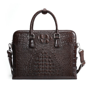 Bolso para Portátil de Piel de Cocodrilo <span class=keywords><strong>Siamés</strong></span> Genuina para Hombre, Mochila Cruzada Casual, Maletín de Negocios para Viajes con Cierre de Cremallera - Product Image 5