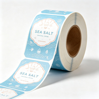Étiquettes autocollantes personnalisées vintage résistantes à l'eau et aux UV avec illustration de coquillage dessinée à la main pour verres à boisson minérale
