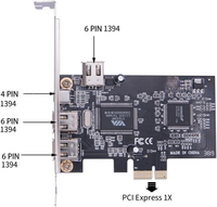 PCIe kartu Firewire 1394 4 Port, kabel koneksi IEEE 1394A PCI Express Firewire kartu ekspansi PCI-E 1X pengontrol Desktop PC DV