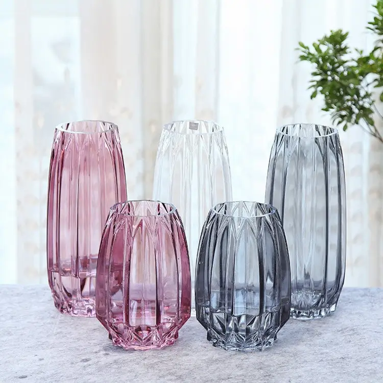 Factory Sale Various Luxury Crystal Flower Vase Glass Home Decor Vase Glass