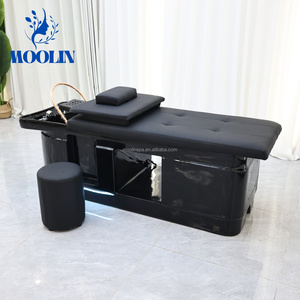 Fauteuil de lavage moderne haut de gamme MOOLIN avec fonction spa capillaire, en cuir PU et structure en acier inoxydable - Mobilier de salon pour coiffure - Product Image 5