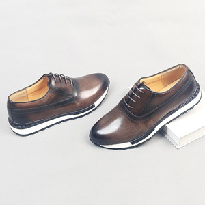 Zapatos Oxford de Vestir para Hombre, de Cuero Genuino, Punta Redonda, Negros, con Cordones, Planos, para Oficina, Carrera, Todas las Temporadas - Product Image 3