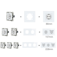 Mvava Knx Rohs 1/2/3/4 Gang européen Zigbee Tuya Smart Wifi Touch Interrupteur mural et prise On-Off Interrupteur mural d'alimentation