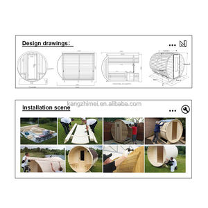 Compatto 1-<span class=keywords><strong>2</strong></span> persona barile all'aperto cabina Sauna pino con stufa a legna Design portatile - Product Image 3