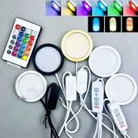 Base de lampe LED 3W alimentée par USB pour imprimante 3D, éclairage de modèle DIY avec télécommande RGB, éclairage de comptoir de présentation de bijoux sous armoire