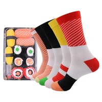 JR-176 Personnalisé Design Personnalisé Pizza Sushi Robe De Noël En Boîte Sox Ensemble Cadeau Boîte Nouveauté Heureux Coton Chaussettes