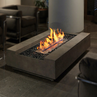 CRUISE Outdoor Commercial 1250-760-300mm Patio Fire Pit Table Autoportant et Bois/Gaz/Alcool Carburant pour Chauffe-Patio