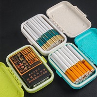 Boîte à cigarettes en plastique composite de paille de blé écologique transfrontalière pour 25 cigarettes de 8 mm d'épaisseur, étui fin anti-poussière à rabat