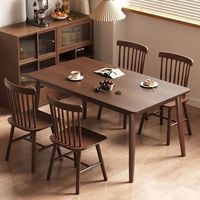 Massivholz Esszimmer-Set im Chinesischen Stil mit 5 Teilen und Abgerundeten Kanten Windsor-Stuhllehnen für Kleine Wohnungen Gewerbliche Gastronomie-Nutzung