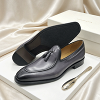 Mocassins à pampilles de luxe gris pour homme, à enfiler, pour affaires, décontracté, invité de mariage, cocktail, chaussures modernes pour gentleman