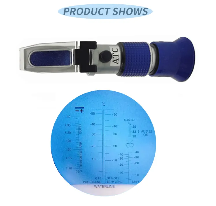 Antifreeze Refractometer in Fahrenheit, 4-in-1 Anti-Freeze Coolant Refractometer Tester for Checking Freezing Point