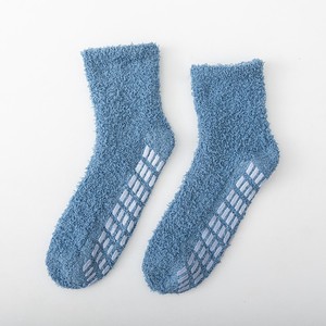 Customized Half Fluffy Solid Coral Fleece Chenille Mid Calf Slipper <strong>Socks</strong> for Winter - Product Image 6