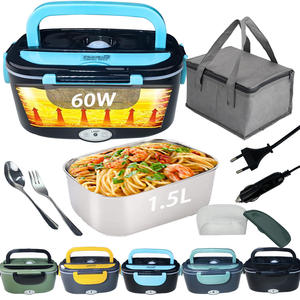 Multifunctional Stainless Steel Electric Lunch Box Leak Proof 1.5l <b>12v</b>/24v/110v/220v Portable <b>Car</b> Electric Lunch Box - Product Image 1