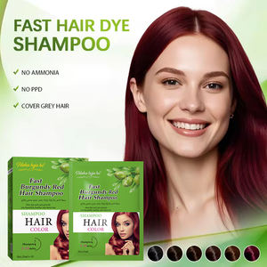 Vente en gros de sachets de shampoing colorant semi-permanent brun châtaigne avec marque privée, shampoing crème couleur naturelle sans parabens - Product Image 2