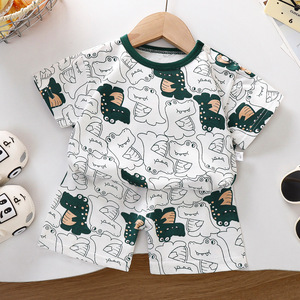 Combinaisons d'été pour enfants à motifs de dessins animés, à manches courtes, adaptées aux garçons et aux filles, respirantes et confortables - Product Image 3