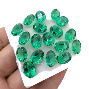 Piedras Preciosas de Esmeralda Verde de 1 Quilate, Corte Ovalado, Tratadas con Calor, Creadas en Laboratorio, a Precio Económico, para la Fabricación de Joyas - Product Image 2