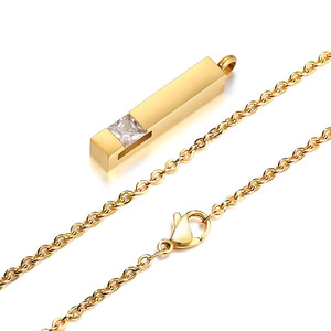 2024 sublimasi baja tahan karat kalung zirkon desain unik dapat dibuka kremasi guci liontin kalung untuk abu - Product Image 4