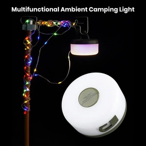 Linterna LED para acampar con cuerda 2 en 1, luz de camping recargable, luz impermeable para tienda de campaña con 5 modos de iluminación para acampar - Product Image 4