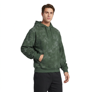 Sudadera con Capucha Oversize de Forro Polar Tie-Dye para Hombre, Ajuste Regular, Diseño Casual con Bolsillos Verdes, Ideal para Otoño - Product Image 1