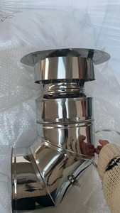 Capuchon de chapeau de pluie à double paroi de cheminée 6 pouces 6 "de diamètre <span class=keywords><strong>Inter</strong></span> 150mm extérieur 200mm avec système de verrouillage par torsion sur le bloc supérieur Pluie Neige - Product Image 4