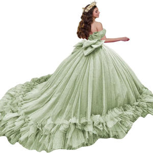 Vestidos de Noche LY-PD0249, Vestidos de Fiesta, Vestidos de Gala Coloridos de Lujo con Lentejuelas, Tul, Volantes, Lazo, Vestido de Graduación - Product Image 4