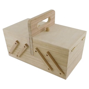 Boîte à coudre pliable <span class=keywords><strong>en</strong></span> <span class=keywords><strong>bois</strong></span>, naturelle, légère et inachevé - Product Image 1