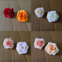Kepala Bunga Mawar Sutra Simulasi Berkualitas Tinggi untuk Corsage Pernikahan, Aksesoris Rambut, Dekorasi Topi, Bunga Buatan DIY, Anyaman Pan