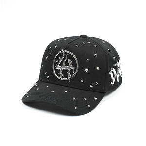 หมวกเบสบอลปักลาย Dandy <span class=keywords><strong>Lost</strong></span> Hills หมวกเบสบอลมีปีกทำจากผ้าหนังนิ่มสีดำมีลายตัวอักษร El MAGO - Product Image 2