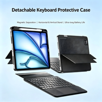 Casing iPad dengan Touchpad, Stand Tablet Lepas Pasang, Tombol Scissor Backlit 78-Key, Koneksi Nirkabel BT Multi Perangkat, Desain Tipis