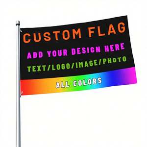 Drapeaux personnalisés 3*5 - Ajoutez votre design (texte/logo/image/photo) 100% polyester, plusieurs couleurs, cadeaux pour chambre/salon/jardin - Product Image 1