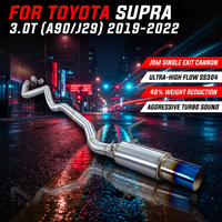 Échappement Catback à Sortie Unique Style JDM pour Toyota Supra A90 3.0T 2019-2022, Silencieux Performance Big Cannon en Acier Inoxydable SS304 avec Embout Bleu Brûlé