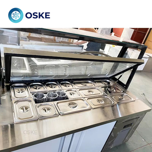 Mesa Refrigerada de Acero Inoxidable de Temperatura Única <span class=keywords><strong>para</strong></span> Almacenamiento de Ensaladas Frescas, Barra de Ensaladas y Sándwiches Refrigerada por Aire - Product Image 6