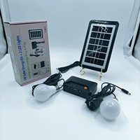Kit d'énergie solaire 2025 Panneau solaire 3W Batterie au lithium 6000mAh Étanche IP65 Système d'éclairage LED pour utilisation dans les jardins et les routes +2 ampoules LED