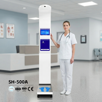Timbangan Berat Badan dan Pengukur Tinggi Badan SH-500A Cerdas dengan Layar Sentuh LCD 10.1 Inci dan Penghitung BMI