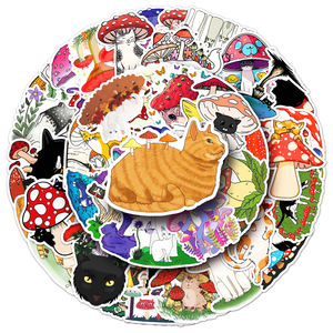 Stiker Mug <span class=keywords><strong>Promo</strong></span> pabrik 50 buah menawarkan stiker jamur kucing kartun kustom kreatif - Product Image 6