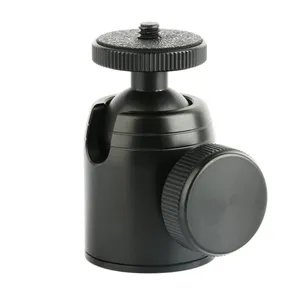 Kamera alüminyum topu kafa adaptörü döner 360 derece rotasyon Mini bilya kafa Tripod Monopod için halka ışık DSLR 3/8 ila 1/4 inç