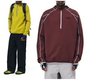 T-shirt de sport à manches longues unisexe pour homme, vente en gros, surdimensionné, chemise d'<span class=keywords><strong>escalade</strong></span>, logo personnalisé, demi-zip, polos de cyclisme - Product Image 1