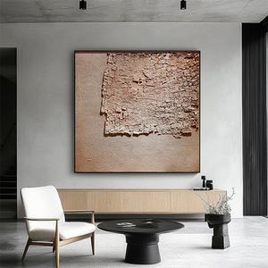 Art mural abstrait Wabi Sabi, peinture sur toile texturée faite à la main avec cadre pour la décoration intérieure de luxe et la décoration de hôtels et de maisons - Product Image 2