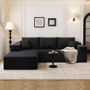 Sofá Seccional en Forma de L de 107 Pulgadas, Estilo Nube, con Chaise Longue, Muebles Minimalistas para Sala de Estar, Venta al Por Mayor - Product Image 4