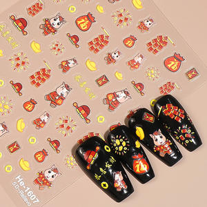 Pegatinas 3D para Uñas con Cabeza de <span class=keywords><strong>León</strong></span> del Año Nuevo Chino, Calcomanías Festivas en Relieve con Diseño de Danza del <span class=keywords><strong>León</strong></span> para <span class=keywords><strong>Manicura</strong></span> Cultural - Product Image 3