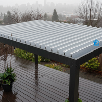 Sweet Home Chinesische Wandmontierte Aluminium-Pergola für den Außenbereich mit LED-Beleuchtung, motorisiertem Lamellendach, einziehbarer Überdachung, wasserdichtem Sonnenschutz für die Terrasse