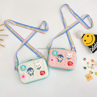 Style coréen 7 pouces abs + pc matériel coque dure dessin animé fronde maquillage sacs de poche pour les femmes