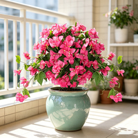 Künstlicher Bougainvillea-Topiary-Baum mit Bodenspieß, Kunstpflanze für Garten, Veranda und Heimdekoration