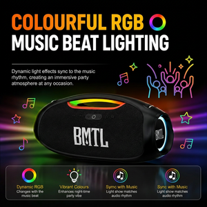 Xdobo BMTL <span class=keywords><strong>B</strong></span>-<span class=keywords><strong>O</strong></span>-<span class=keywords><strong>O</strong></span>-M Altavoz Inalámbrico Portátil con Subwoofer de Graves Profundos de 100W, Sonido Estéreo <span class=keywords><strong>HiFi</strong></span>, Luz RGB, Audio Estéreo de 2.2 Canales - Product Image 3