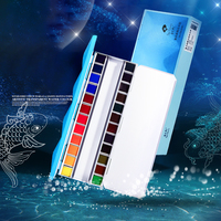Usine à bas prix de haute qualité 24 couleurs solide aquarelle Pigments phosphorescents série peinture Pigments