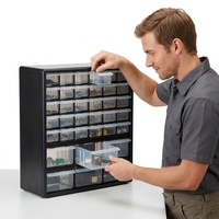 Cajones de Almacenamiento de Plástico Organizador de 42 Compartimentos para Escritorio o Montaje en Pared Contenedor para Ferretería, Piezas, Manualidades, Cuentas o Herramientas