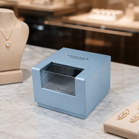 Boîte à bijoux personnalisée avec logo, boîte d'emballage de luxe pour bijoux avec fenêtre, boîte de présentation pour bagues et boucles d'oreilles, emballage personnalisé OEM ODM