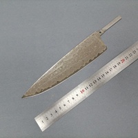 CF8R6 Messerbau Damaststahl Rohling Klinge 8 Zoll Teilangel Kochmesser Klinge Pulverstahlkern Geschliffene Schneide Messer Klinge